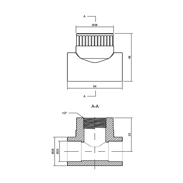 Трійник PPR Thermo Alliance 20х1/2"х20 ВР - Фото - 2