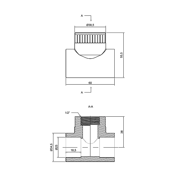 Тройник PPR Thermo Alliance 25х1/2"х25 ВР - Фото - 2
