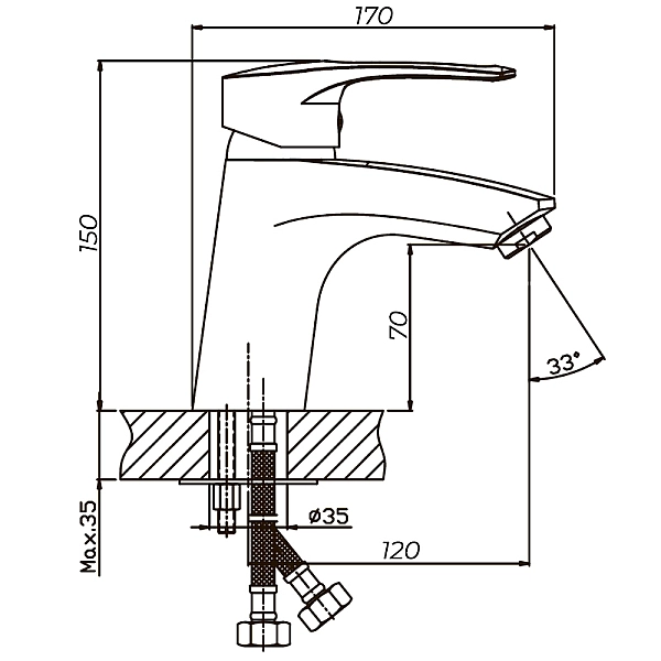 Змішувач для умивальника Haiba GERMES 001 (HB0139) - Фото - 2