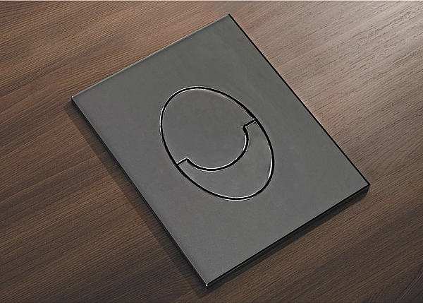 Панель змиву пластикова Koer KT-0606-07 157x198x3mm, кнопка закруглена (колір графіт) (KR5712) - Фото - 2