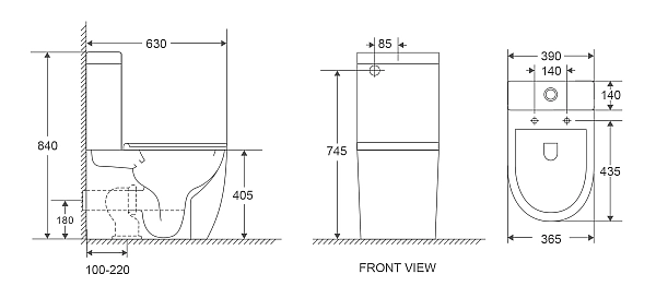 Унітаз-компакт Mixxus Premium Ellipse-0401-T1 630x390x840mm, система змиву TORNADO 1.0 (MP6467) - Фото - 6