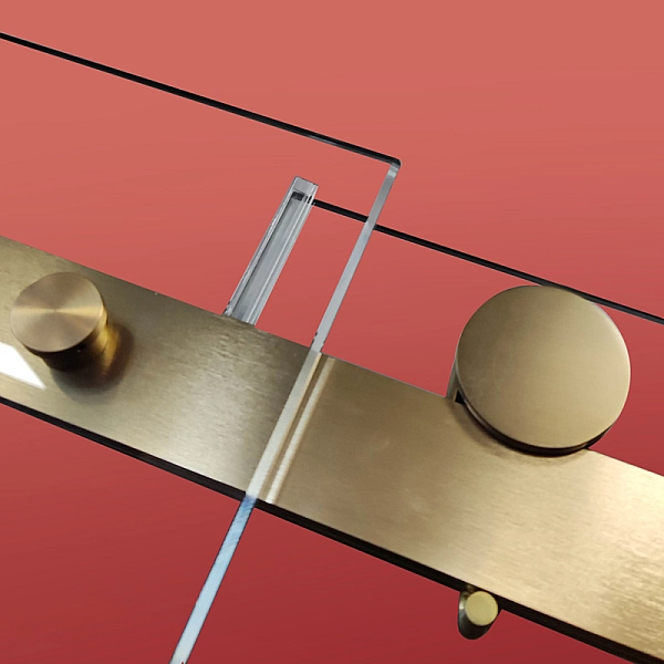 Двері в нішу Koer SR SD01-120x200-TR-12 прозоре скло Easy Clean 8мм, матове золото (KR5377) - Фото - 4