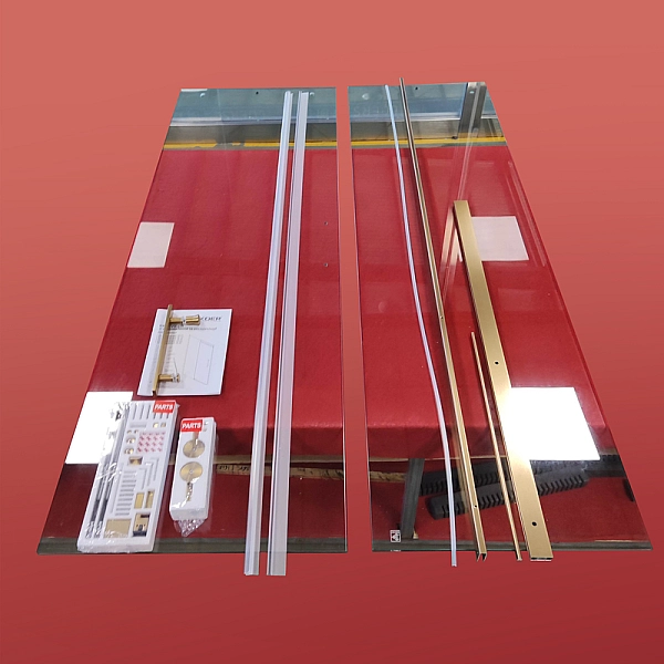 Двері в нішу Koer SR SD01-120x200-TR-12 прозоре скло Easy Clean 8мм, матове золото (KR5377) - Фото - 6