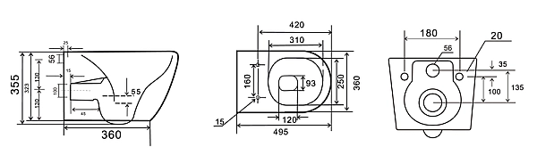 Унітаз підвісний Mixxus Premium ELLIPSE-0308-T3 GRAY 490x360x360mm система змиву TORNADO 3.0 (MP6654) - Фото - 10