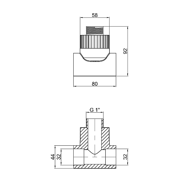 Трійник PPR Thermo Alliance 32х1"х32 ЗР - Фото - 2