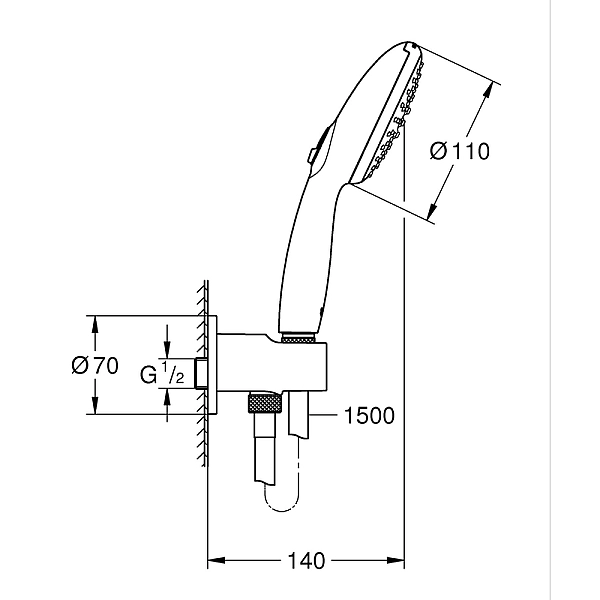 Прихована душова система Grohe Eurosmart New Tempesta 200 (UA25183003) - Фото - 12