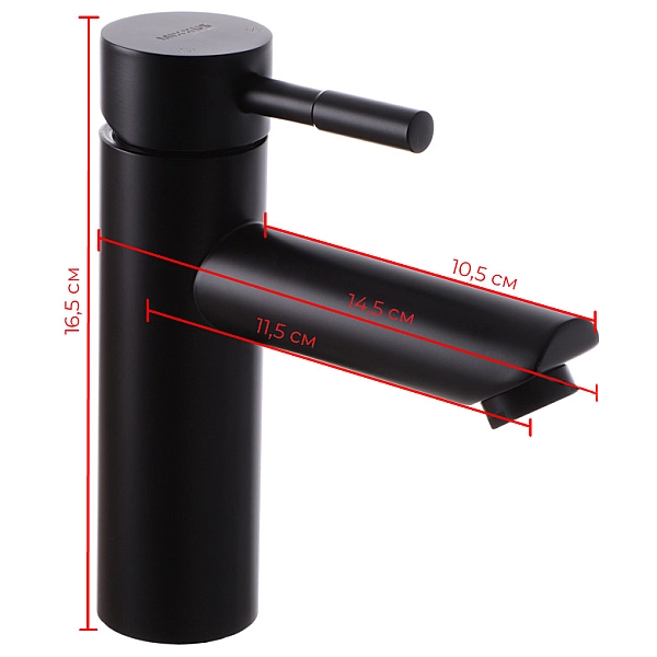 Змішувач для умивальника Mixxus SUS-001-A чорний (з нерж. Сталі) (MI2802) - Фото - 2