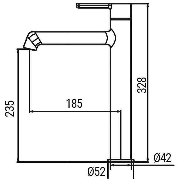 Змішувач для умивальника високий Koer KB-11029-07 Колір графіт (KR5496) - Фото - 5