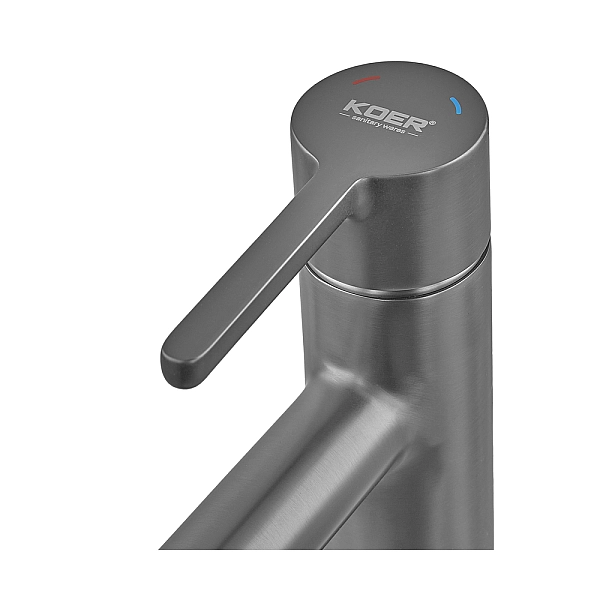 Змішувач для умивальника високий Koer KB-11029-07 Колір графіт (KR5496) - Фото - 4