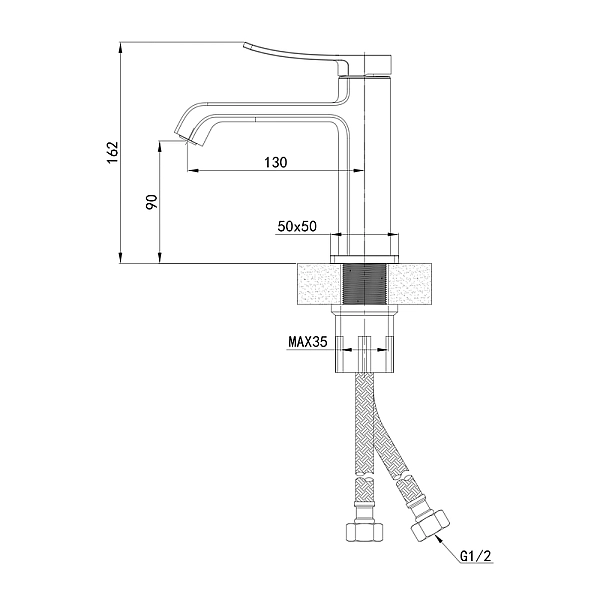 Змішувач для умивальника Mixxus Premium DALI 001 NUT (MI6744) - Фото - 2