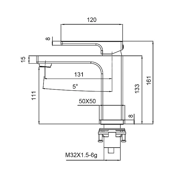 Змішувач для умивальника KOER KB-10009-01 (Колір хром) (KR3498) - Фото - 5