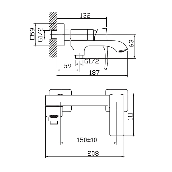 Змішувач для ванни Haiba Monaco 009 (HB9653) - Фото - 6