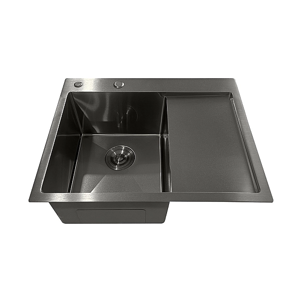 Мийка з нержавіючої сталі Mixxus MH6350L Nano-Black (3.0/0.8) колір графіт (MI7045) - Фото - 4