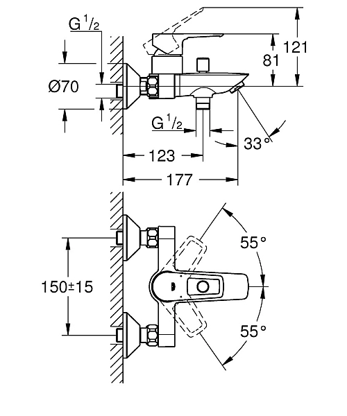 Змішувач для ванни Grohe BauLoop New (23603001) - Фото - 4