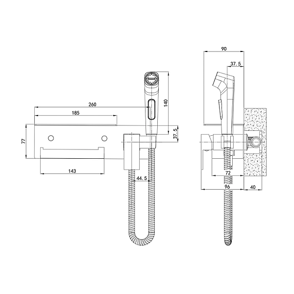 Змішувач для гігієнічного душу Mixxus Premium MARK 069 з тримачем для туалетного паперу (MI6786) - Фото - 2