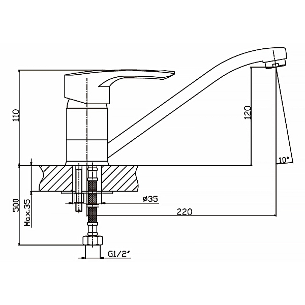 Змішувач для кухні Haiba Hansberg 004 (HB0184) - Фото - 2