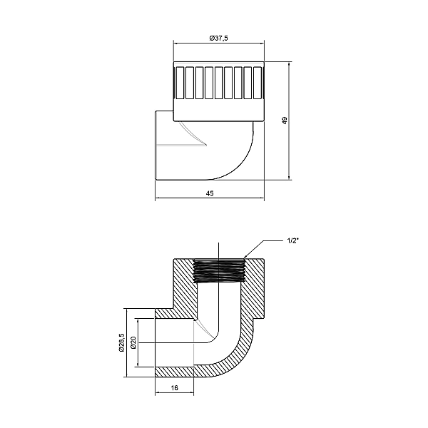 Кутик PPR Thermo Alliance 20х1/2" ВР - Фото - 2