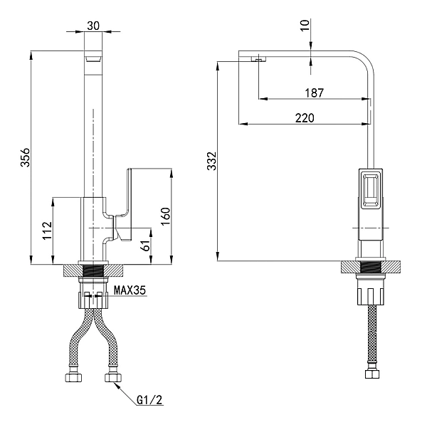 Змішувач для кухні Mixxus Premium DANTE 017 (MI6791) - Фото - 2