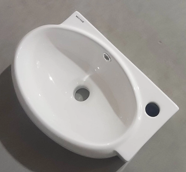 Раковина підвісна Mixxus Premium DIVERSE-1201-L 400х215х140mm з отвором під змішувач та переливом (MP6507) - Фото - 4