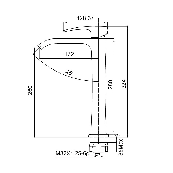 Змішувач для умивальника Koer KB-13007-01 високий (Колір хром) (KR3444) - Фото - 2