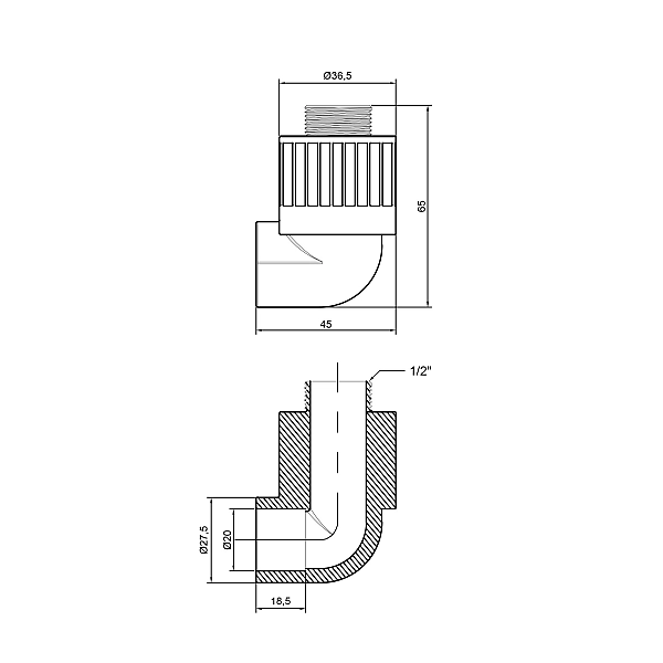 Уголок PPR Thermo Alliance 20х1/2" НР - Фото - 2