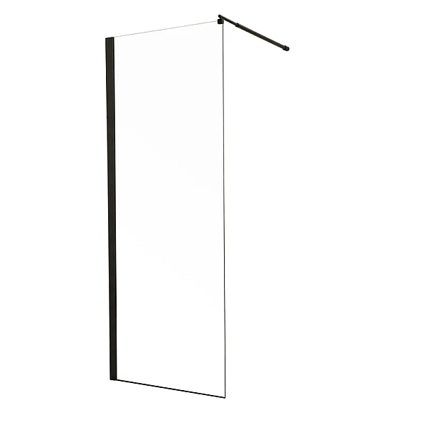 Душова перегородка Mixxus Premium FLAT SP02-140x200-TR Black Walk-In прозоре скло 8мм (MI6858)