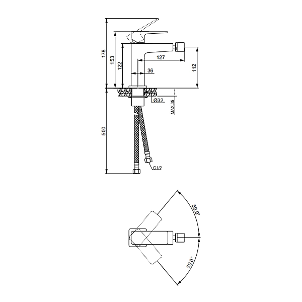 Смеситель для биде  Qtap Orion (k25) Chrome QTORI255CRM49711 - Фото - 2