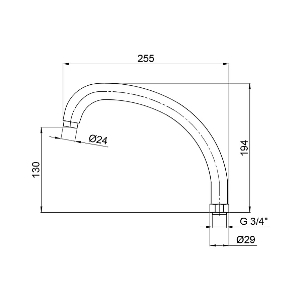 Излив для смесителя Lidz Niagara 273 25 см LDNIA273CRM26200 Chrome - Фото - 2
