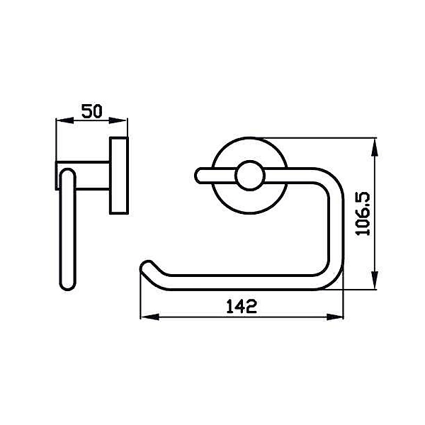 8116 (8558) Тримач для паперу відкритий GLORIA, чорний мат (1 сорт) - Фото - 3