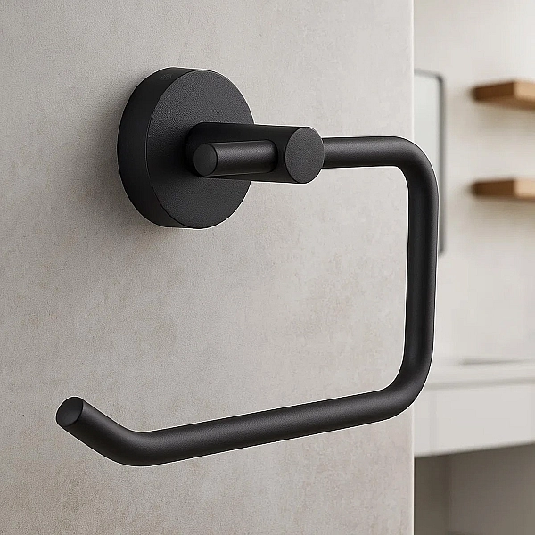 8116 (8558) Тримач для паперу відкритий GLORIA, чорний мат (1 сорт) - Фото - 4