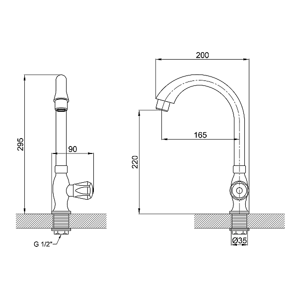Кран на одну воду для кухни Brinex BW 269 - Фото - 2