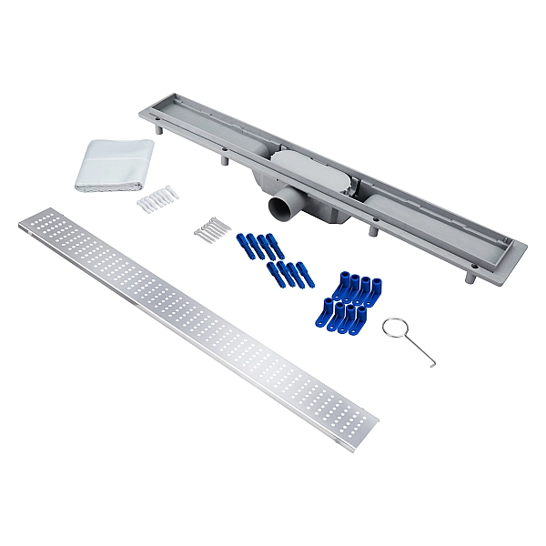 Трап Qtap Dry FB304-700 линейный с сухим затвором и нержавеющей решеткой 700х73 - Фото - 6