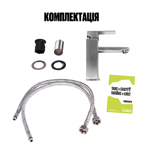 Змішувач для раковини Lidz Kubis 001F (k35) LDKUB001FNKS28534 Nickel - Фото - 7