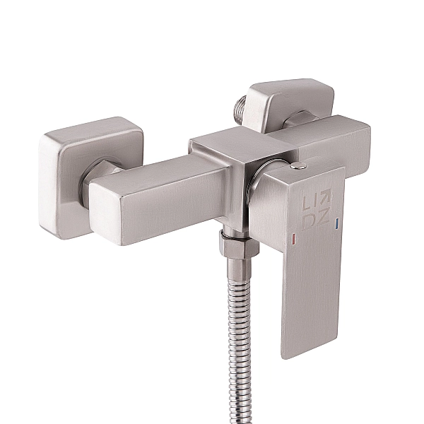 Смеситель для душа Lidz Kubis 010 (с душевым гарнитуром) (k35) LDKUB010NKS28535 Nickel - Фото - 3
