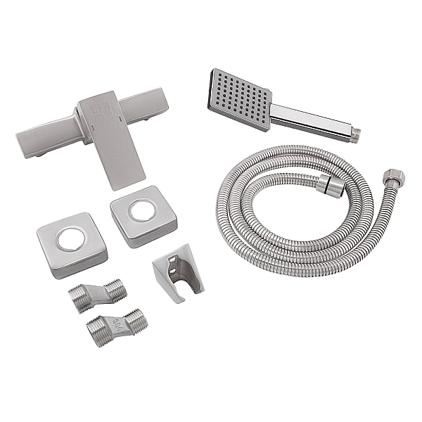 Смеситель для душа Lidz Kubis 010 (с душевым гарнитуром) (k35) LDKUB010NKS28535 Nickel - Фото - 5