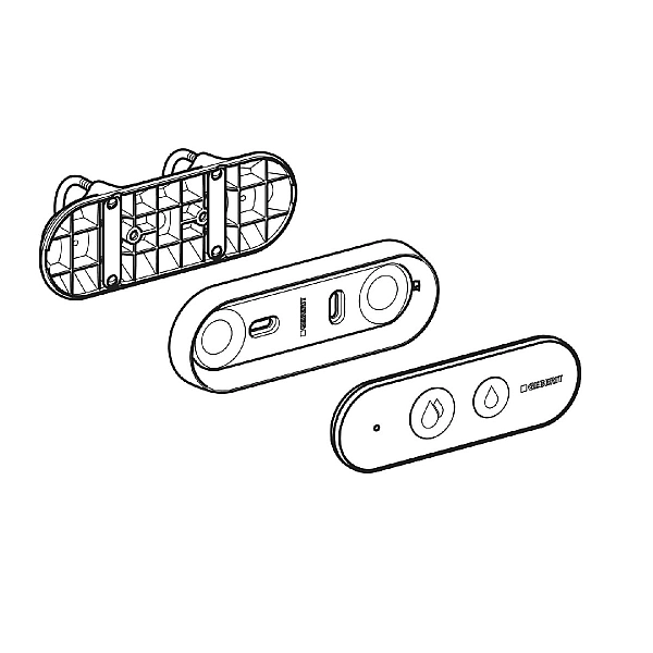 115.708.00.1 Механізм дистанційного змиву Bluetooth Geberit, з подвійним змивом, альпійський білий (1 сорт) - Фото - 2