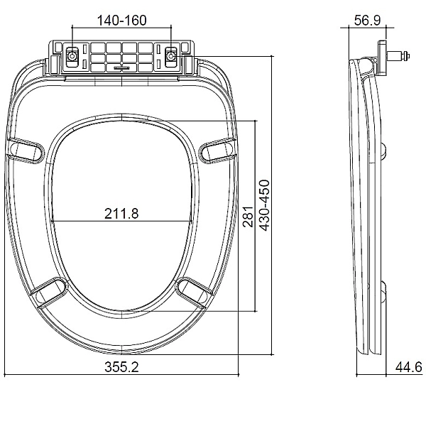 3013146/3013133/8190016 SMART/SHEFFIELD/ANTIQUE Кришка д/компакту 3010146, soft-close, з метал. кріпл (1 сорт)