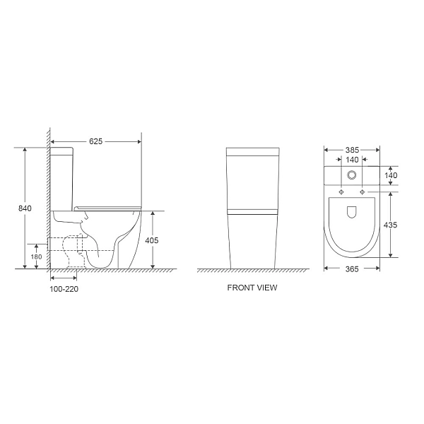 DFL0460211W Flow Унітаз-компакт 630x390x840 mm з кришкою soft-close, Vortex Flush, білий глянець (1 сорт)