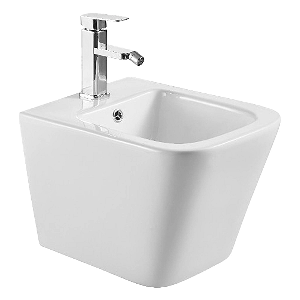 DFL0520400W Flow square Біде 485x345x330мм з отвором під змішувач, білий глянець (1 сорт) - Фото - 2