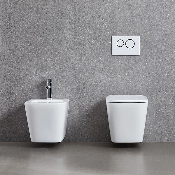 DFL0520400W Flow square Біде 485x345x330мм з отвором під змішувач, білий глянець (1 сорт) - Фото - 4
