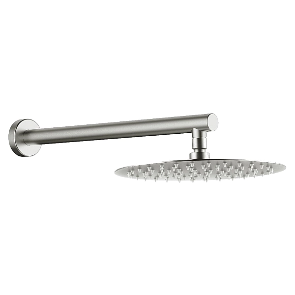 D113000000110BN Flow Верхня душова лійка d=250 мм з кронштейном, brushed nickel (1 сорт) - Фото - 3