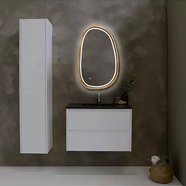 Dali дзеркало асиметричне 550*850мм, LED, сенсор, (аура,фронт,сендим), дуб натуральний (1 сорт) - Фото - 3