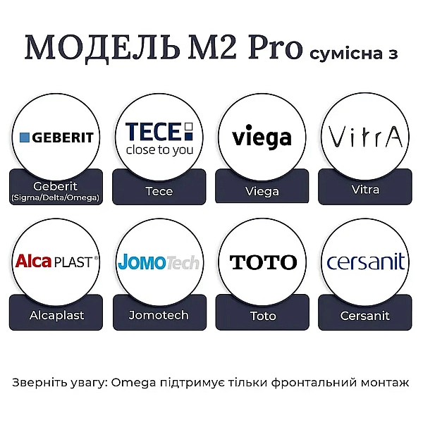 E10053 Кноппка M2 PRO для Tece, Vitra,Cersanit, Jomotech, Delta з розсхідниками (1 сорт) - Фото - 6