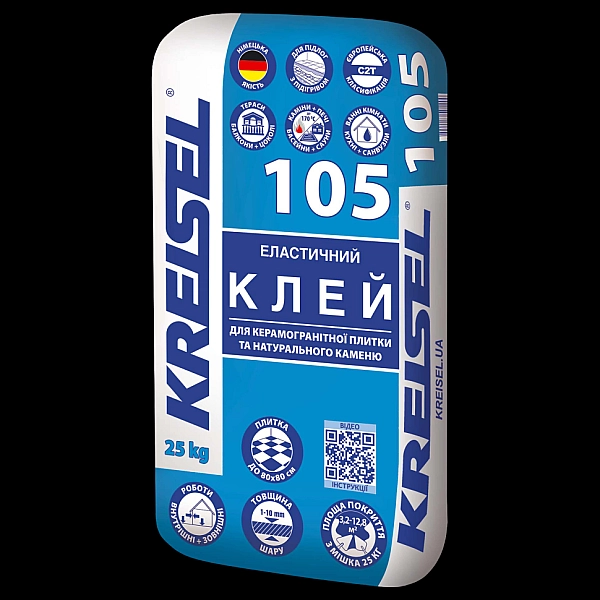 Клей для плитки Kreisel - 105  25кг С2T (1 сорт)