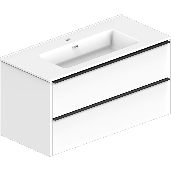 332100W COMFORT Тумба 100 з раковиною, біла (1 сорт)