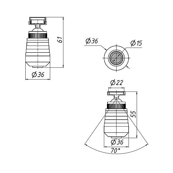 Аэратор для смесителя Lidz Repair 02410 наружный LDREP02410CRM29123 Chrome - Фото - 2