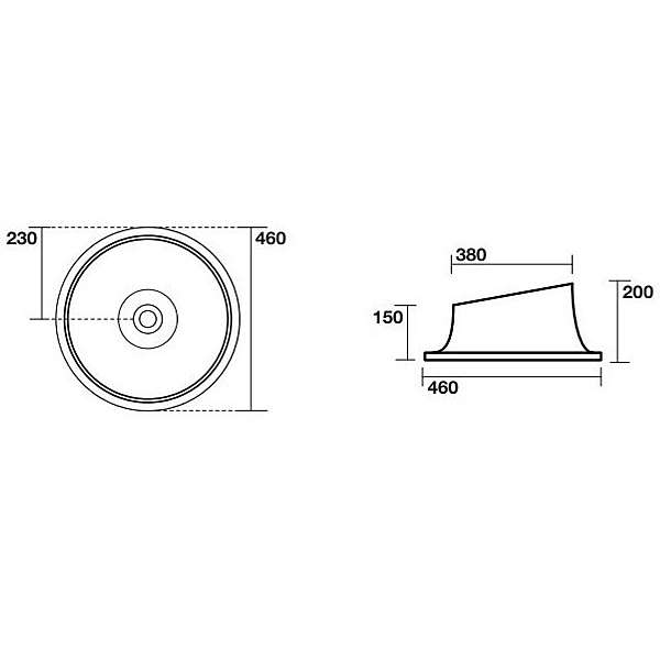 4305 01  Ciotola Раковина на стільницю 46 см, білий (1 сорт) - Фото - 3