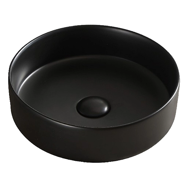 DFL3270100MB Flow Раковина кругла 400x120 мм на стільницю, без переливу, чорна матова (1 сорт) - Фото - 3