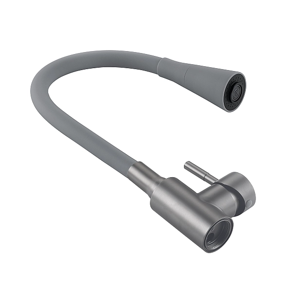 Змішувач для кухні Lidz Aria 015F31 (k35) з гнучким виливом LDARI015F31GGRP49567 Graphite/Grey - Фото - 6