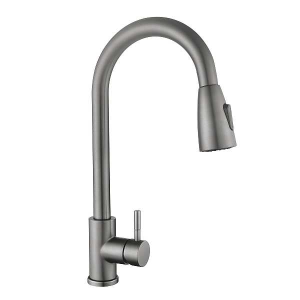 Смеситель для кухни Lidz Aria 015FL (k35) с выдвижным изливом  LDARI015FLGRP49560 Graphite - Фото - 4